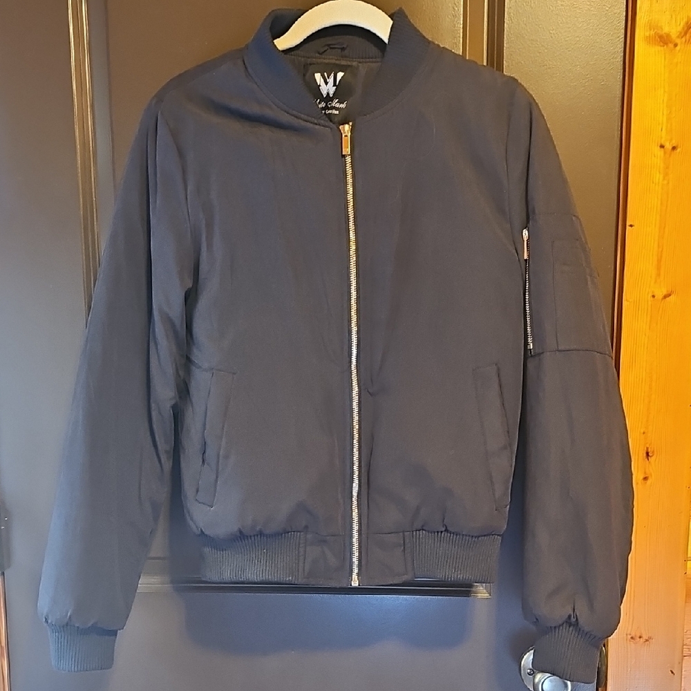 White Mark Black Jacket with Gold Accents